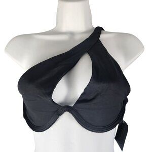 Fredericks Of Hollywood Taormina Bikini Top Medium Black Asymmetric Halter